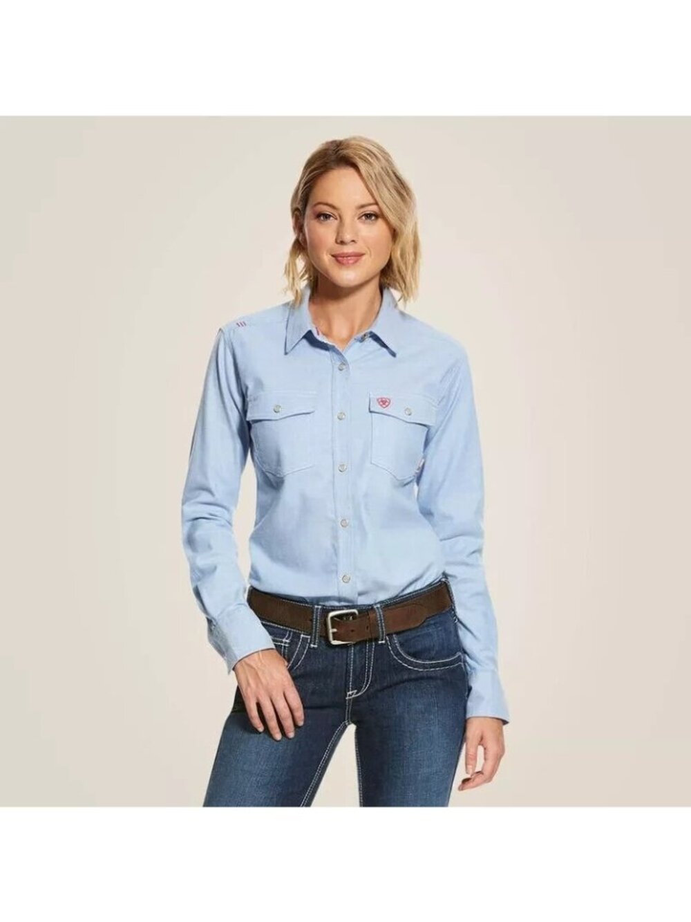 ARIAT FR Fire-Resistant Shirt NWT Womens 2XL Work Pearl Snap Farm Rodeo Casual